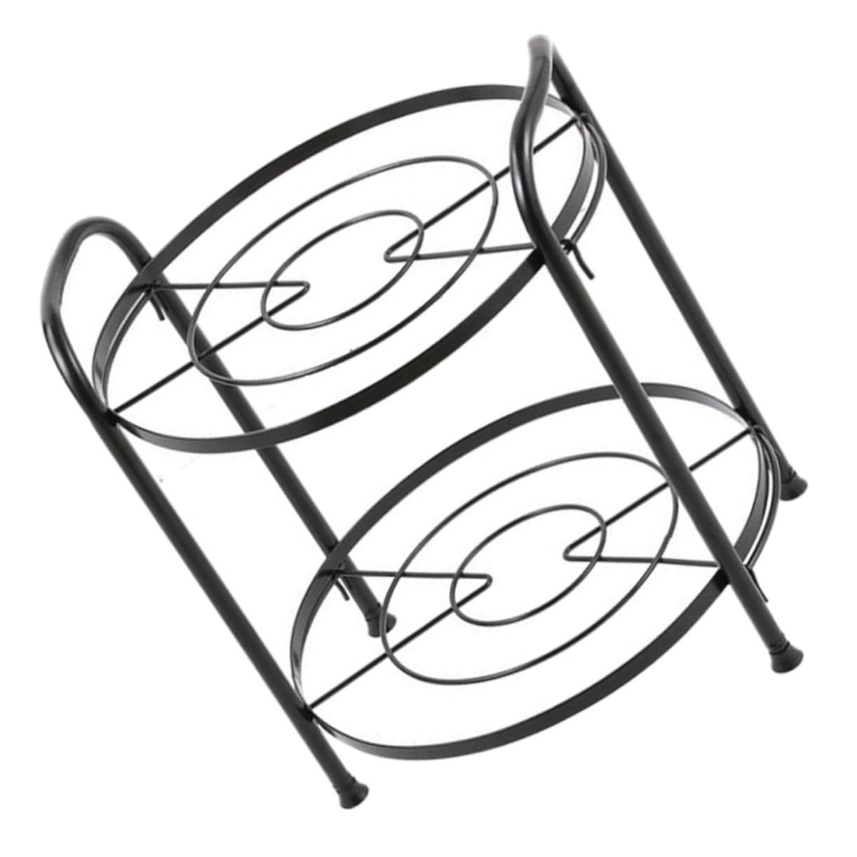 Cabilock 1Pc Detachable Storage Rack Multi Functional Kitchen Pot Organizer Two Layer Design for Efficient Vertical Storage Easy to Clean Construction Black