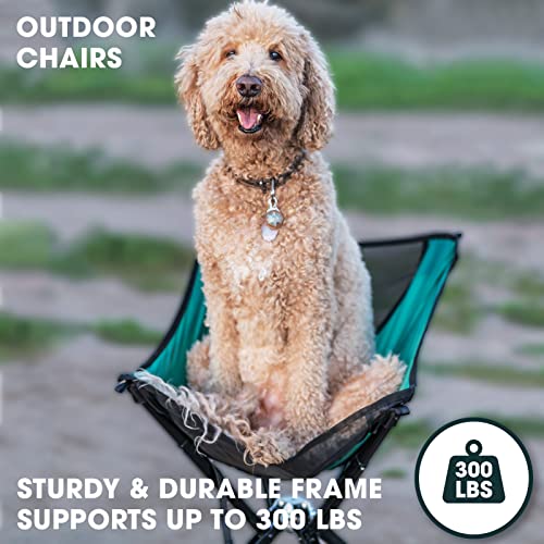 Cliq Portable Chair Camping Chairs - A Small Collapsible Portable Chair That Goes Every Where Outdoors. Compact Folding Chair For Adults - Camping Chair Supports 300 Lbs #TOP5