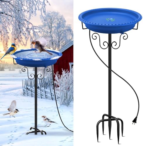 Heated Bird Baths for Outdoors for Winter, Lovppy 100W Heated Bir...