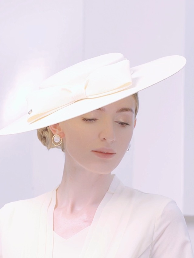 Wide Brim Hats for Women Lady Big Bowknot Formal Church Occasion