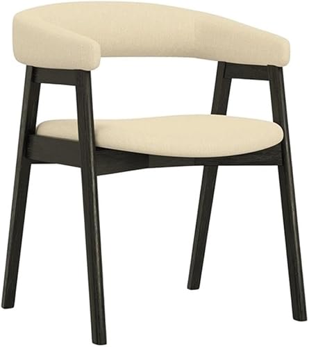 Alpine Furniture Cove - Juego de 2 sillas de comedor vintage negras con respaldo curvo, marco de madera de goma maciza, estilo moderno para cocina,