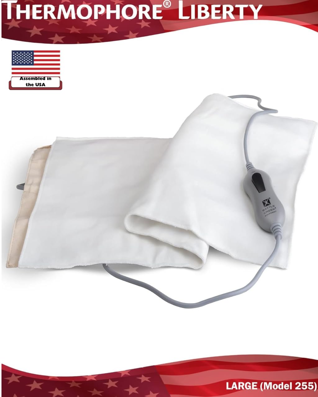 Thermophore Liberty Plus mokra podkładka grzewcza - duża 35 cm x 68 cm - przełącznik nacisku i przytrzymywania obciążony, aby zapewnić skuteczne drapowanie ciała, zapewnia wilgotne ciepło