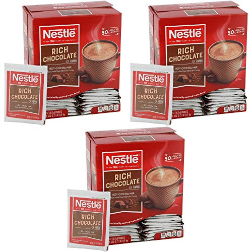 Nestle Hot Chocolate Packets, Hot Cocoa Mix, Rich Chocolate Flavor, Made with Real Cocoa, 50 Count (0.71 Oz each), 35.5 Oz , Pack of 5