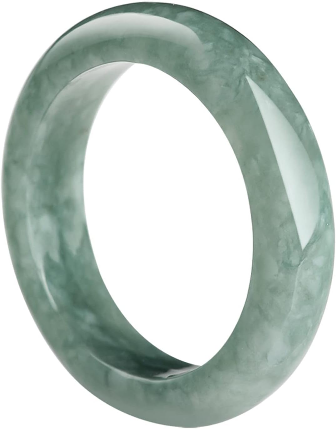 BJIMIDTINatural Light Green Jade Ring(Size:3-13), A Grade Green Slim Jade Rings for Women 100% Real Stone Jade Band Ring Simple Gemstone Ring Jewelry Gift