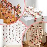 Girlanda ze sztucznych kwiatów, 2,5 m, 4 sztuki, wisząca girlanda ze sztucznych kwiatów, dekoracja na wesele, do domu, na ścianę i balkon, do użytku na zewnątrz