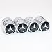 US85 Mercedes Benz Logo Emblem Auto Car Wheel Tire Air Valve Caps Stem Cover Accessories Decoration Birthday Gift (Silver Chrome)