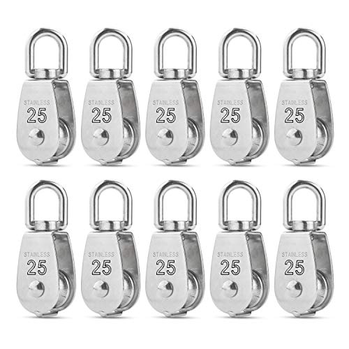 image for M25 Single Pulley Block Loading 550lbs, CBTONE 10 Pack 304 Stainless S