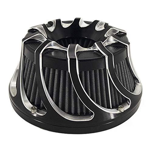 Cleaner Harley Air Filter Motorcycle Cnc Cut Intake Turbine Chrome Black Kit For Touring Street Glide 2008 - 2016 Softail 2016 - 2017 (Chrome&Black, Fitment - C) #TOP3