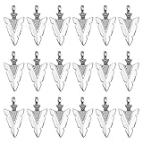 AUEAR, 100 Pack Silver Indian Arrowhead Charms Jewelry for Making