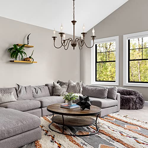 LNC 25.6" Farmhouse Chandelier, 6-Light Fixture for Dining & Living Room, Foyer, Entryway and Bedroom (Oil Rubbed Brown) - Image 4