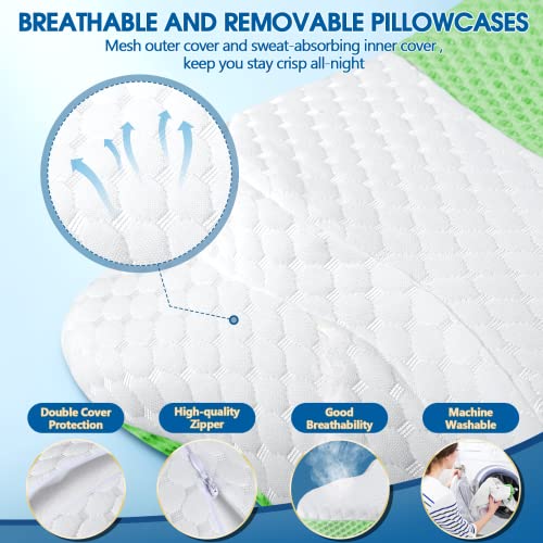 Memory Foam Pillows, Cervical Pillow for Neck and Shoulder Pain Relief, Ergonomic Contour Bed Pillow, Soft for Side Sleep Stomach Sleeping and Back Sleeper