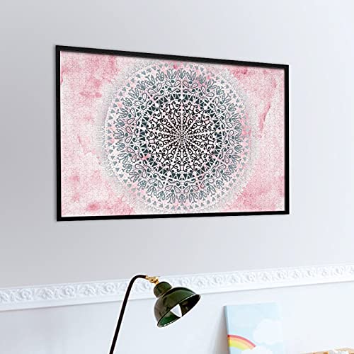 Houten puzzel 1000 PCS voor volwassenen en kinderen, Boho roze mandala moeilijke uitdaging intellectuele educatieve spel… - Image 6
