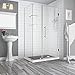 Aston SEN962EZ-SS-523830-10 Bromley GS Frameless Hinged Shower Enclosure with StarCast Clear Glass and Shelves, 51.25" to 52.25" x 30.375" x 72", Stainless Steel