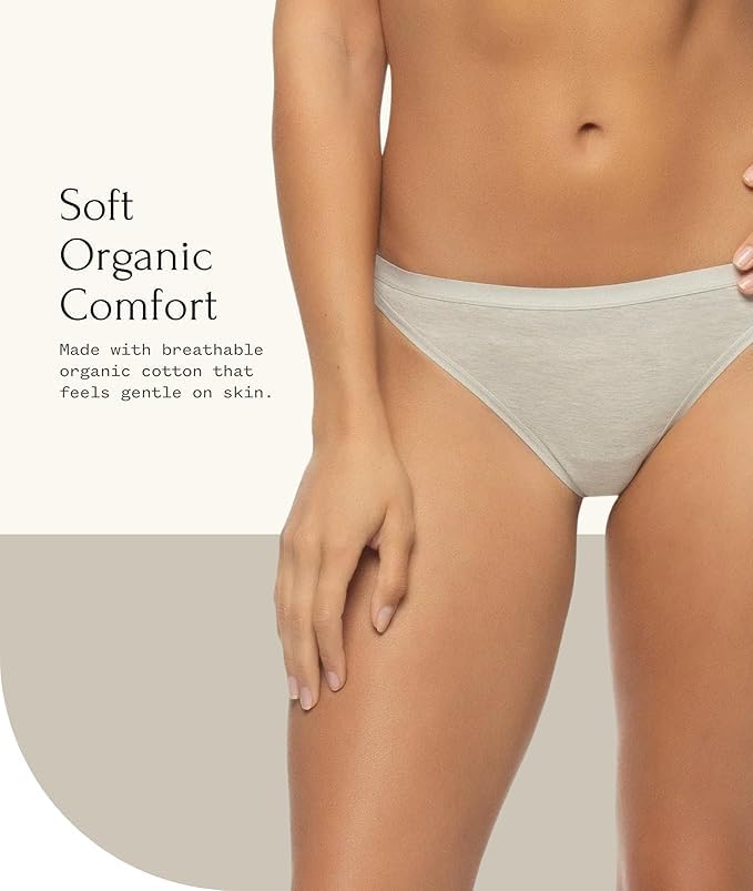 Image of Felina Women's Organic Cotton Thong Underwear, 6-Pack