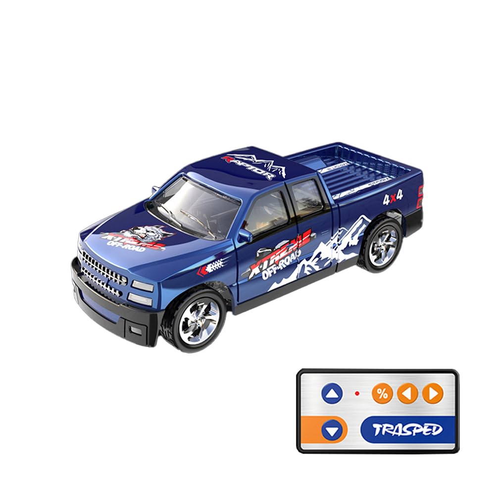 SAYZON 1:64 Scale Small Remote Control Car 2.4GHZ USB Rechargeable Alloy RC Car with Lights Gifts for Christmas Day Birthday