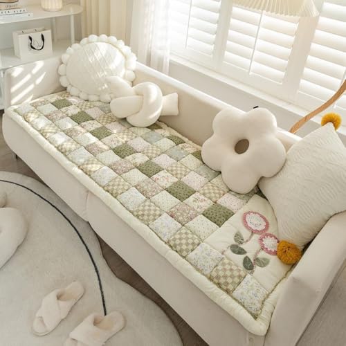 Housse de canapé en coton patchwork floral tapis modulaire antidérapant - 4