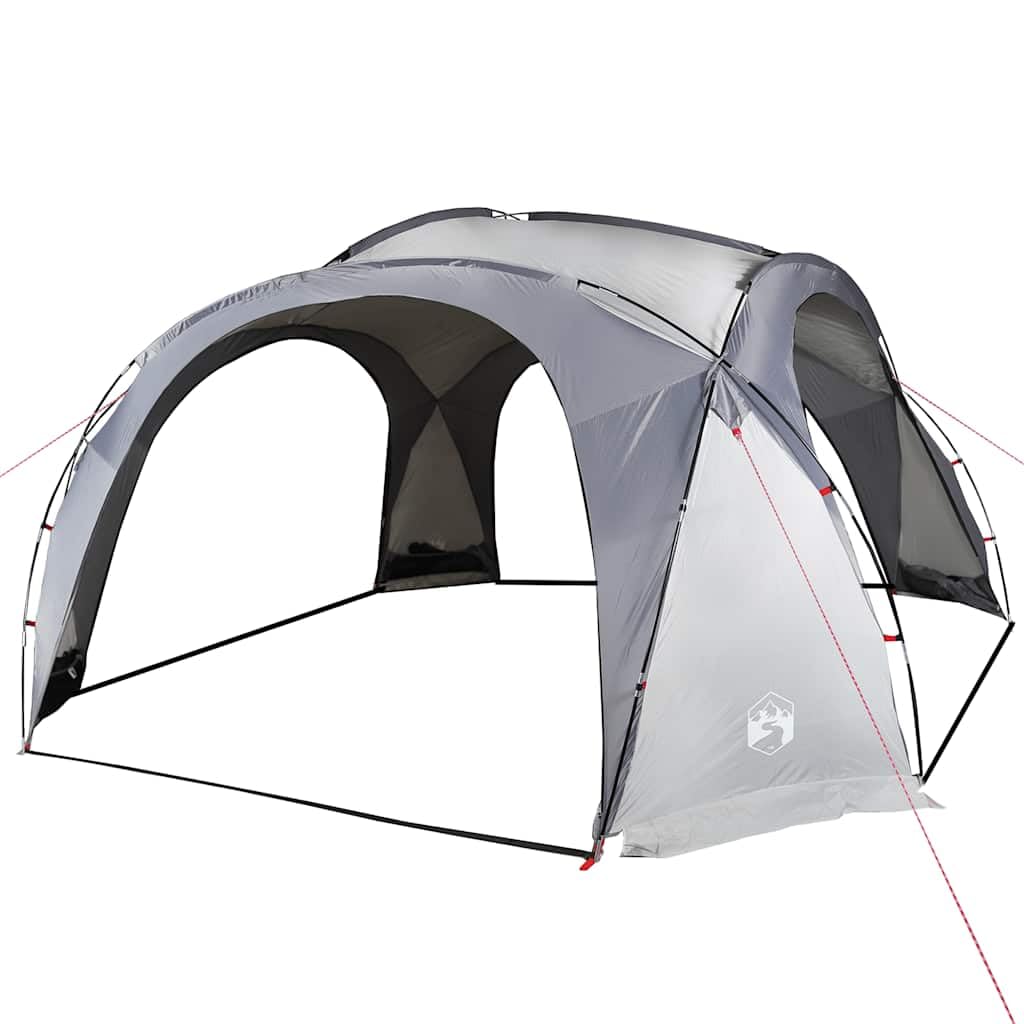 Tienda de campaña para fiestas, color blanco y gris, impermeable, 455 x 455 cm, con entradas y bolsas de almacenamiento, ligera tienda de campaña para exteriores, festivales, senderismo y