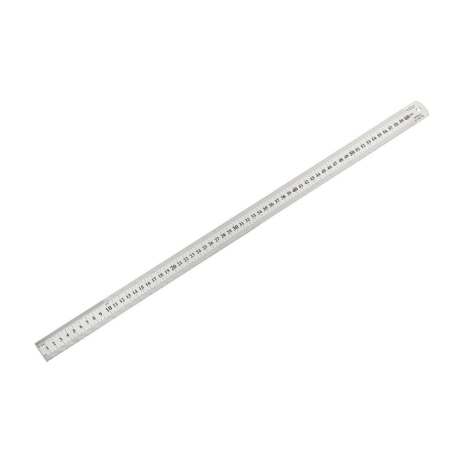 Righello in Metallo Bordo Dritto - [60cm 24 Pollici Metrico] Acciaio Inossidabile 0,9mm Spessore Righelli Centimetri per Misurazioni Precisione, con Foro Appendere