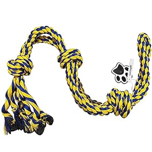Hundespielzeug Seil Unzerstörbar mit 3 Knoten Aus Baumwollknoten für große Hunderassenr