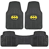 BDK Warner Bros DC Comics Batman Heavy Duty Rubber Floor Mats 3pc Set Car Accessories...