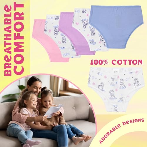 Get Trend Underwear Cotton Briefs for Girls 3 or 5 Pack Soft and Comfortable Panties for Girls Kids Premium Underwear Pack3