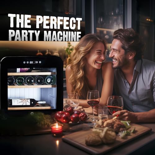 Image of ROCKWELL 13 Bottle Wine Cooler, 45L Freestanding Refrigerator, Digital Temperature Control Fridge for Red, White, Champagne, or Sparkling Bottle (RWNS13)