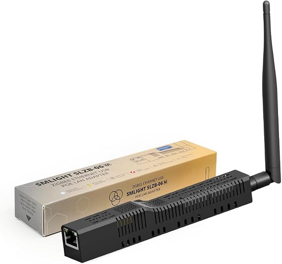 Zigbee 3.0 to Ethernet SMLIGHT SLZB-06M USB and WiFi Gateway Coordinator with PoE, Universal Compatibility for Home Assistant, Zigbee2MQTT, ZHA