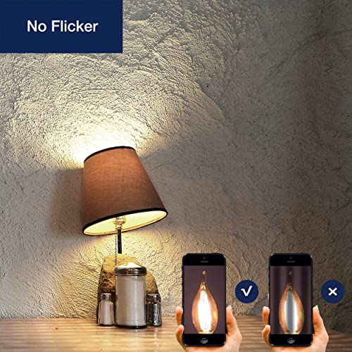 Flsnt Led 60 Watts Equivalent Chandelier Light Bulbs, Ca11 Dimmable Filament Clear Led Candelabra Bulbs, E26 Medium Base, 2700K Soft White, 6 Pack #TOP4