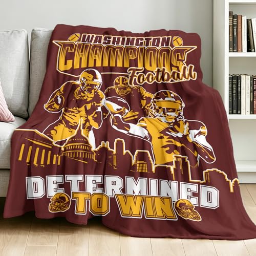 Football Gifts for Men Women 60X50 Soft Football Blanket for Men City Football Lovers Fan Gear Suff Sports Decorations for Bed Couch Living Room Red