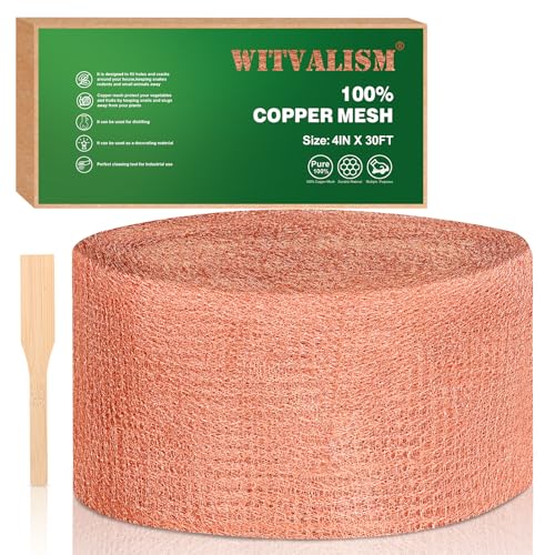 copper mesh rodent control 4in x 30ft premium copper wool ideal for hole blocking rustproof pure mesh for mice slug snail control with exclusive wood stick