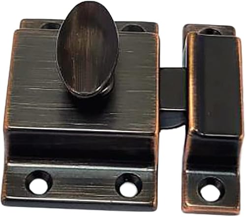 Miniatura 5 de QCAA Pestillo tradicional grande ovalado para gabinete, latón macizo, 2 pulgadas, para armarios y otros muebles, latón pulido, paquete de 2,