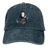 Funny Spirited Away No Face Hat Men's Adjustable Cross-Country Vintage Washed Denim Cap for Outdoor