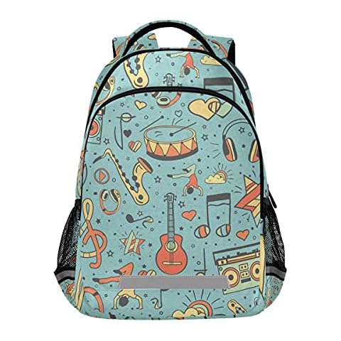 Mochila Vnurnrn Arte De Piano De Guitarra Musical Cover