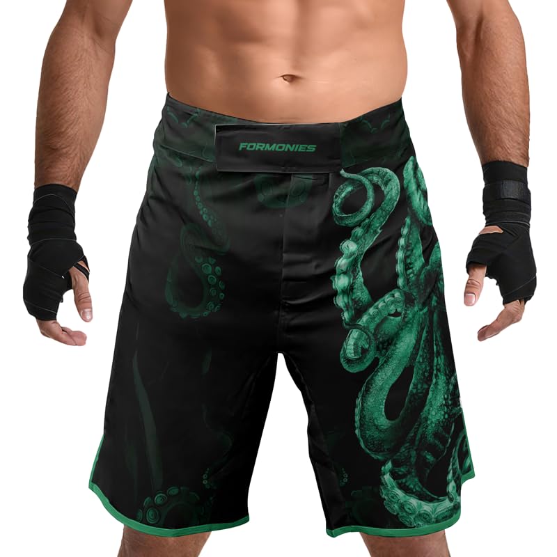 Octopus Fight Shorts MMA BJJ Kickboxing Grappling Jiu Jitsu Shorts for Men 4-Way Stretch Fabric4