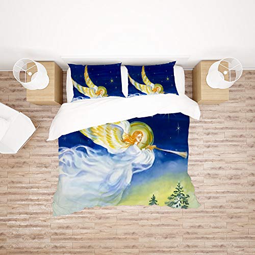 Parure de lit motif ange polyester lit simple anti-plis