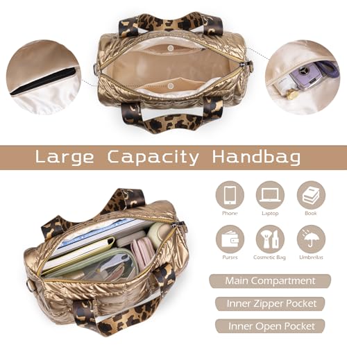 WiseBoy Quilted Crossbody Bags Handbag for Women, Gold Trendy Puffy Shoulder Bag Fashion Purse for Girls, Ladies4