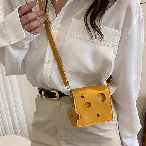 Cheese Shaped Crossbody Bag, Creative Mini Shoulder Bag Women Fashion Handbag PU Leather Wallet Purse4