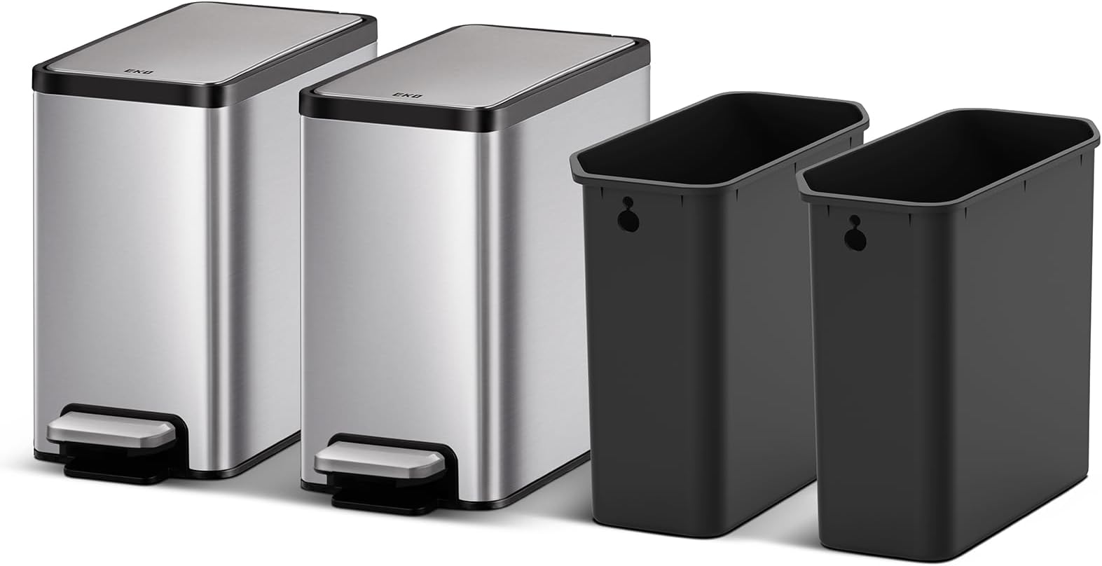 simplehuman Poubelle de salle de bain en acier inoxydable brossé avec