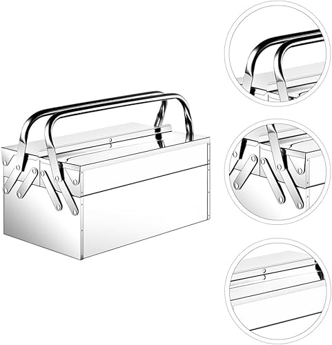 Miniatura 3 de Caja de herramientas de acero inoxidable Caja de herramientas Maleta de almacenamiento Herramientas Maleta Almacenamiento multiusos Almacenamiento