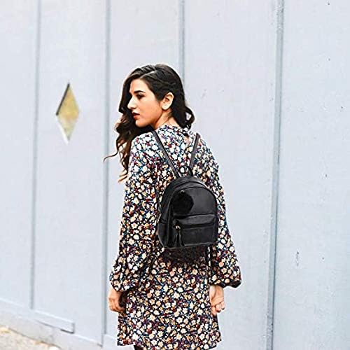 IHAYNER Mini Backpack Purse for Girls Teens Women Purses PU Leather Pom Backpack Shoulder Bag with Charm Tassel - Image 7