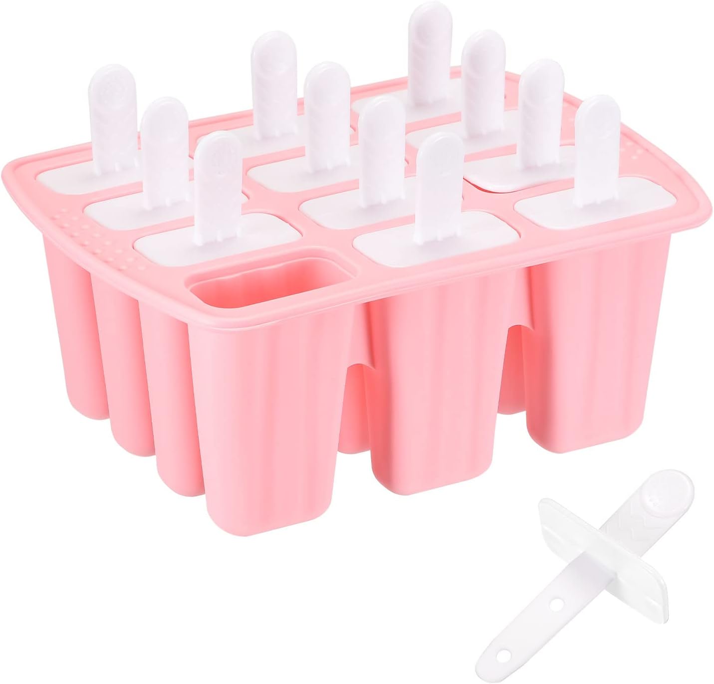 Amazon uxcell シリコーン アイスポップの型 自家製アイスクリーム 金型セット 簡単リリース アイスポップメーカー 蓋取っ手