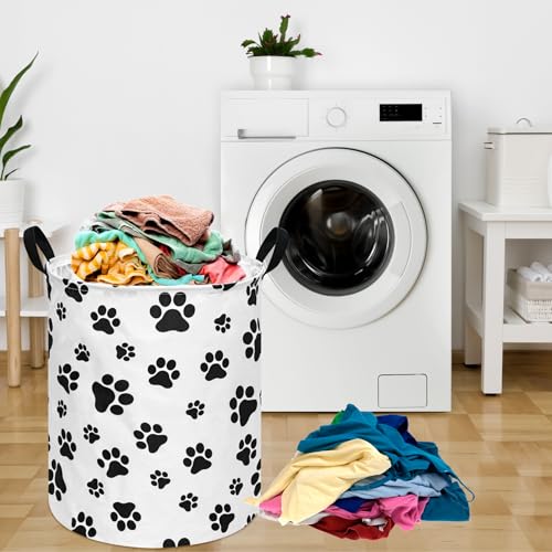 Image of 19.7 inch Round Kids Laundry Basket Gift Basket Storage Laundry Hamper Laundry Basket Baby Toys Nursery Bin with Handles,Storage Basket for Kids Room Bedroom Decor