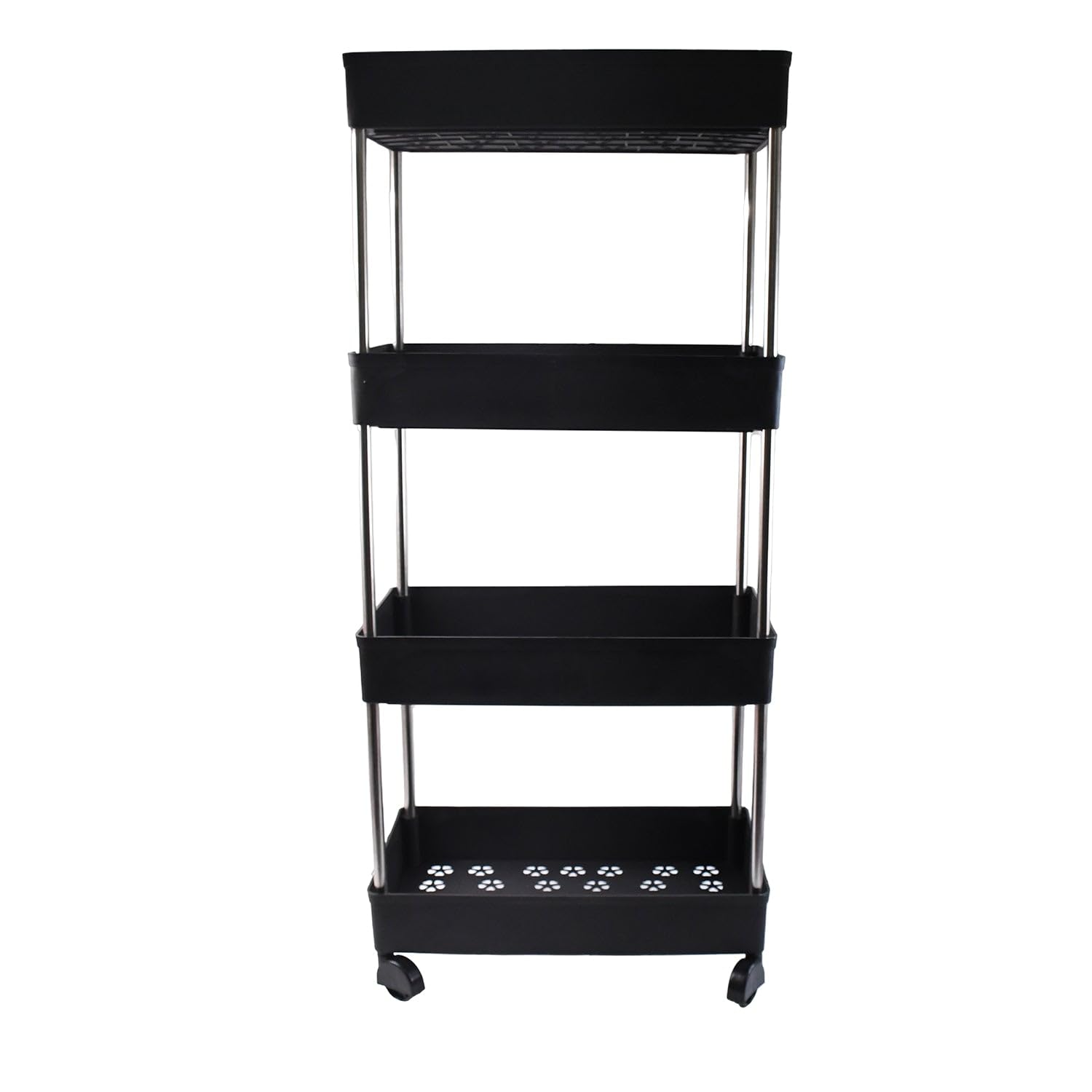 4-Tier Movable Storage Rack Trolley with Wheels | Heavy Duty Organizer-image-43