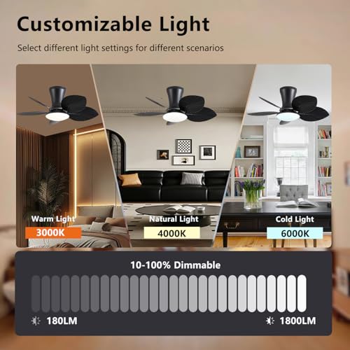 Ventilateur de plafond enfant 76 cm LED dimmable et télécommande