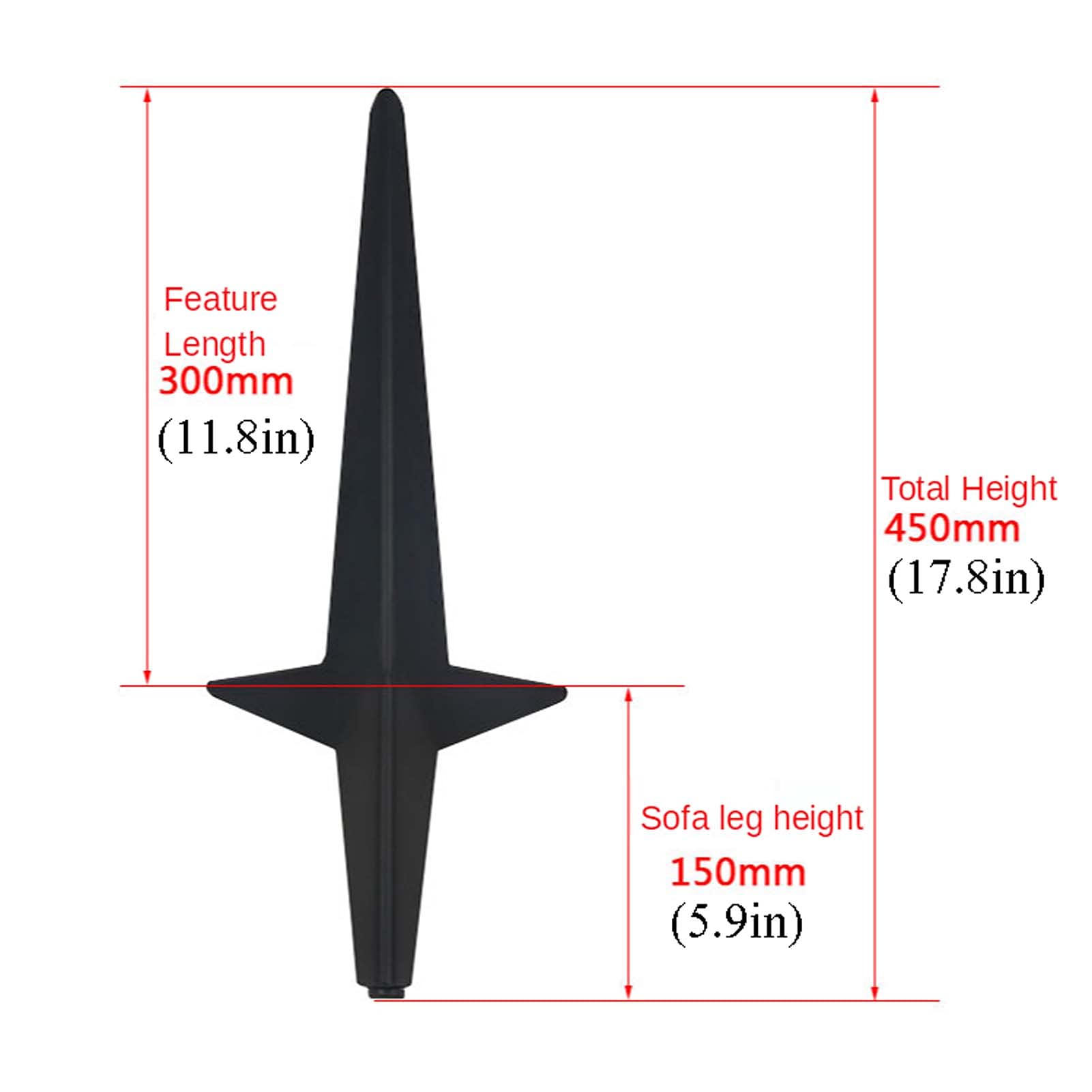 Piedi per Mobili in Metallo, Gambe per Mobili Cucina, Piedini per Mobili Acciaio, Gambe da Tavolo Industrial, Altezza 15 Cm, per Armadio, Divano, Sedia, Tavolino