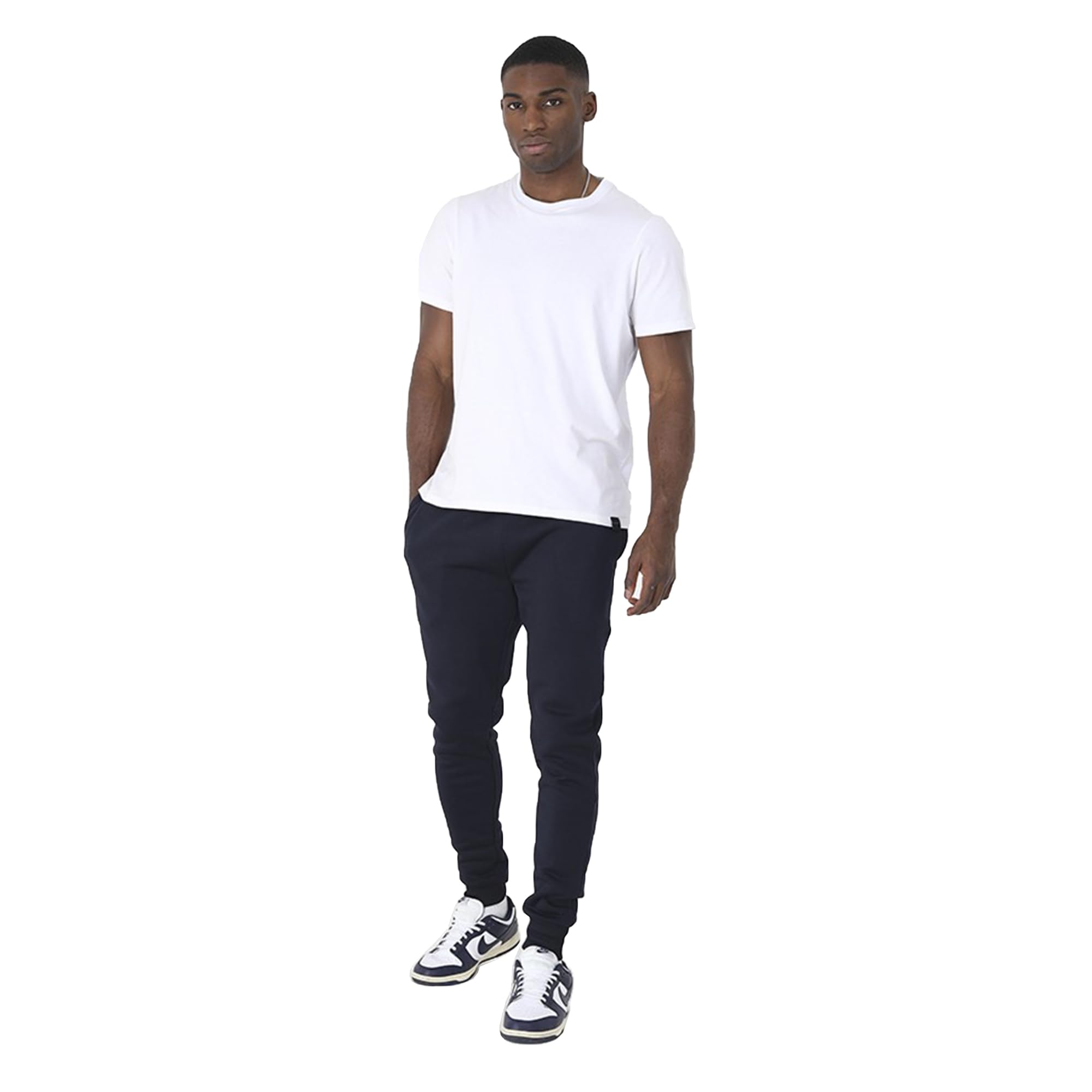 Brave Soul Men's Navy Joggers Regular Fit 100% Polyester Comfortable Casual Sweat Pants For Uk, Size- Xl