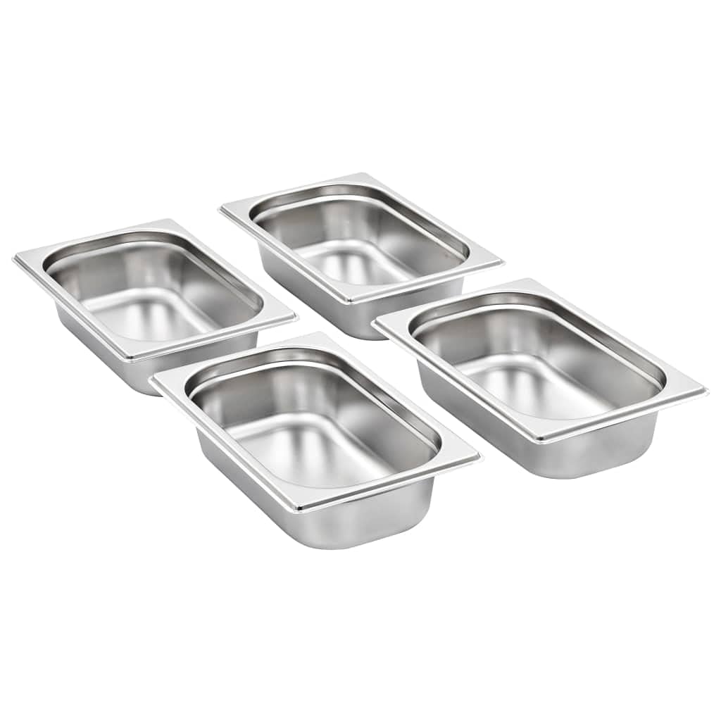 Generico Contenitori Gastronorm 8 pz GN 1/4 65 mm in Acciaio Inox,Argento,2.57kg,50901