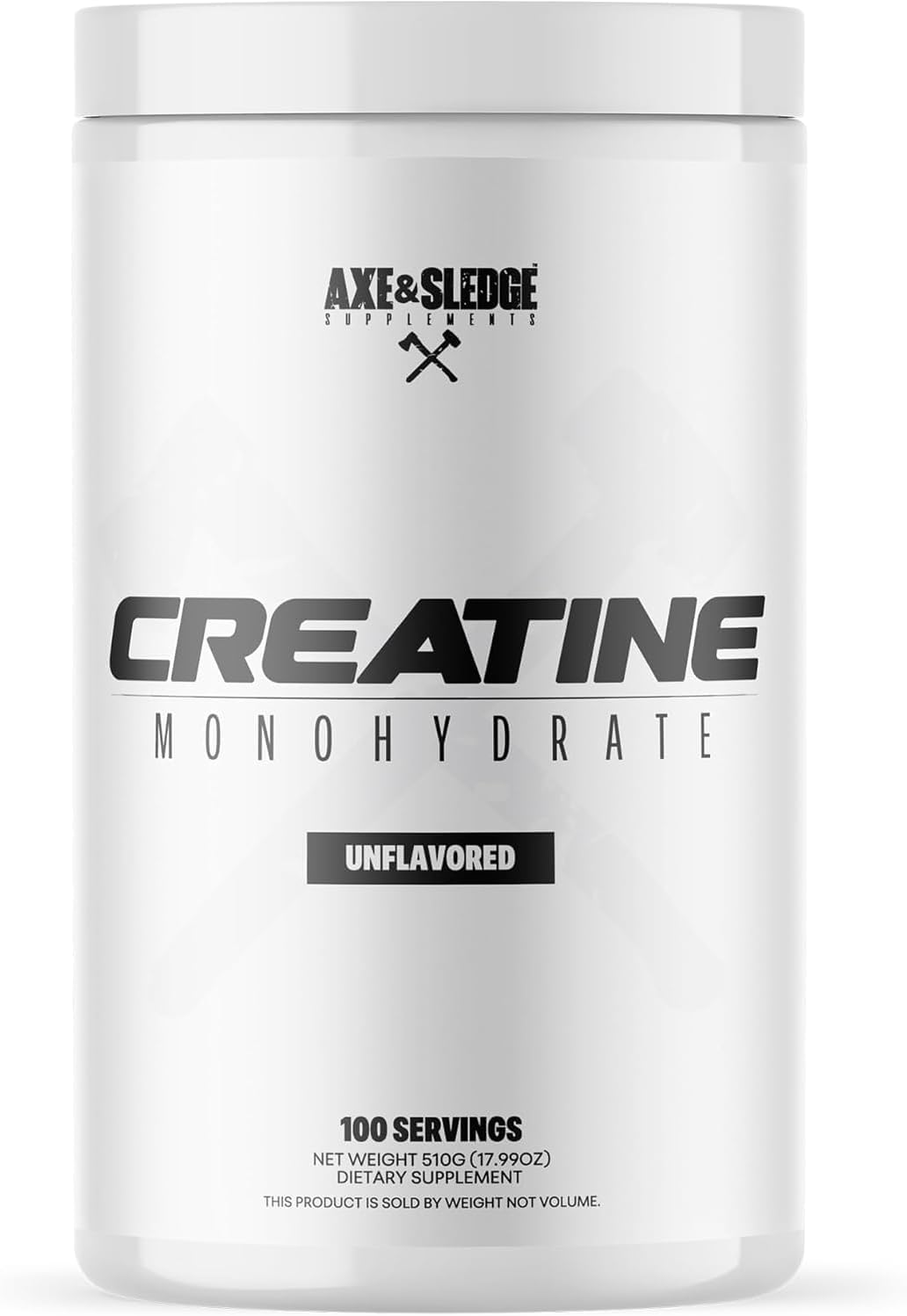 Axe & Sledge Basics Creatine | Unflavored, Enhances Strength & Performance, Increases Lean Body Mass, 50 Servings | Pure Creatine Monohydrate, No Fillers or Artificial Substances | 100 Servings