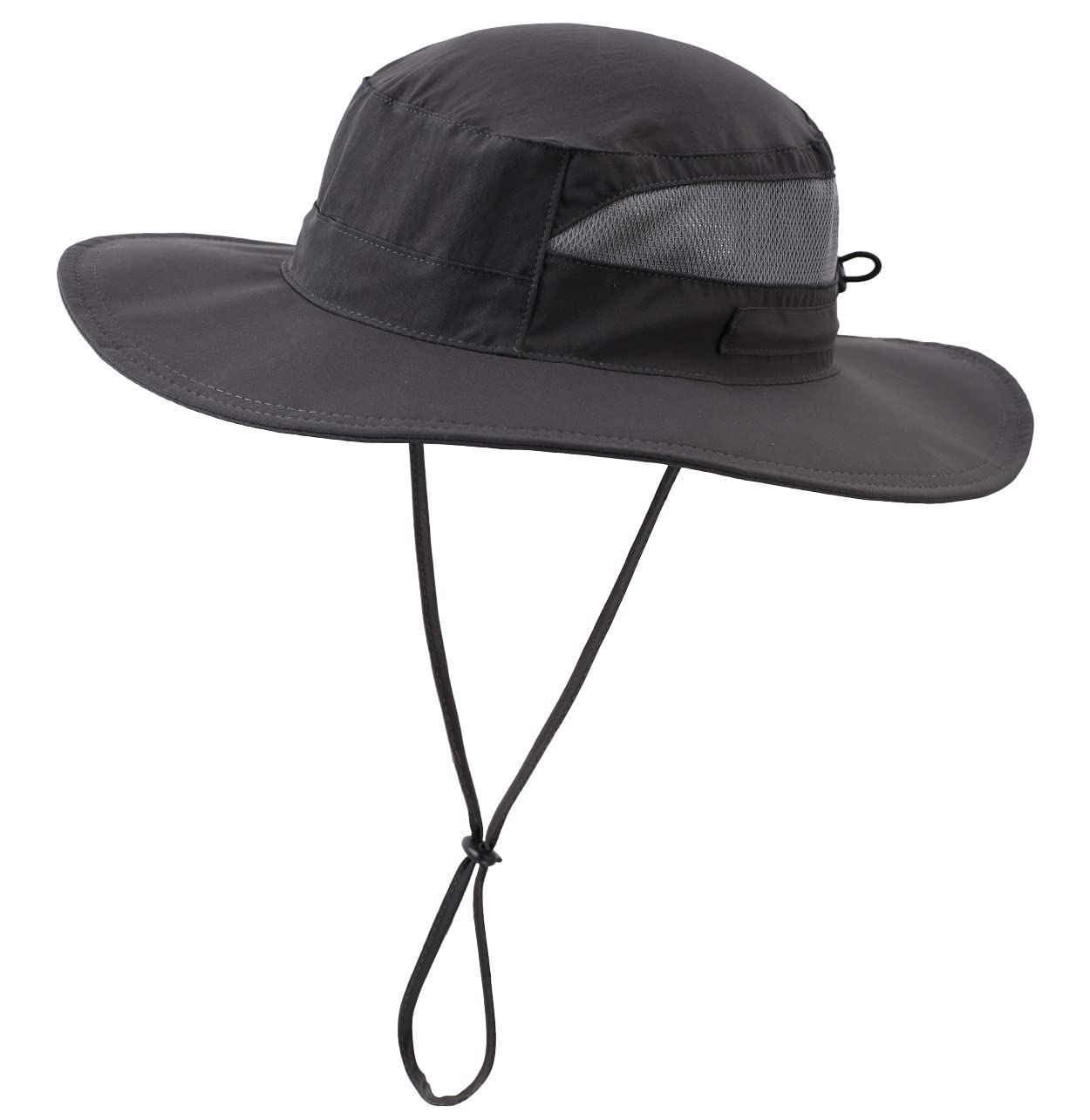Magracy Unisex Mens UPF 50+ Wide Brim Sun Hat Breathable Adjustable Fishing Hats UV Protection Safari Hat Hiking Beach Summer Hats for Women Dark Grey