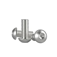 Vista 10 de Tornillo de 1/4-20 x 1-1/4 pulgadas, tornillos de cabeza de botón, acero inoxidable 304 (18-8), rosca completamente a máquina, unidad hexagonal